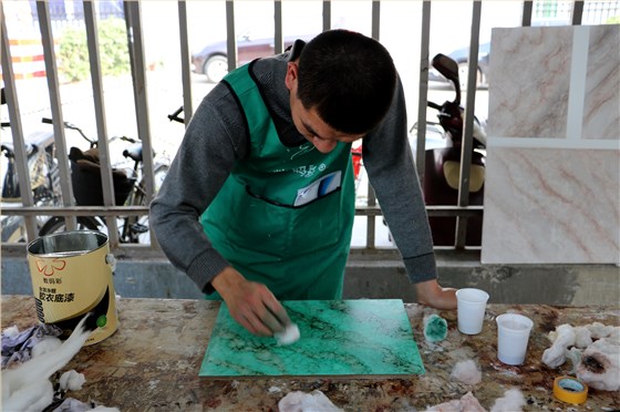 數(shù)碼彩仿大理石漆，用漆“畫”出來的大理石效果