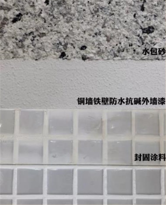 廣東華算工業(yè)地產中山廠房 馬賽克外墻涂料翻新水包砂效果