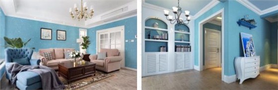 高溫天氣，用冷色調(diào)墻面降溫?zé)┰甑那榫w